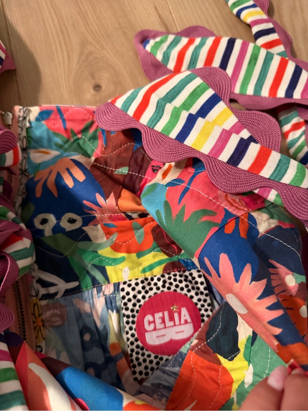 Celia B Rosso Multicolor Printed Ric Rac Midi Dress - Picture 7 of 10